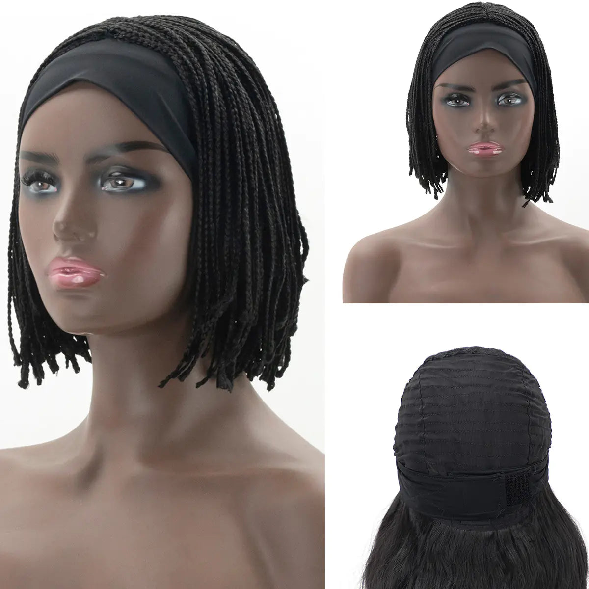 Braid Short Hair Center Split Turban Headwear