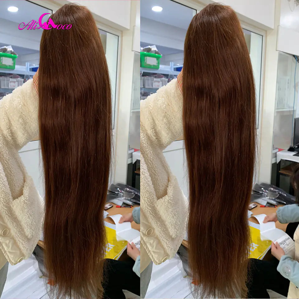 Chocolate Brown Lace Front Human Hair Wig for Women