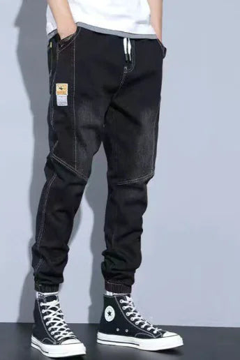 Men's Oversized Blue Cargo Jeans - Streetwear Joggers