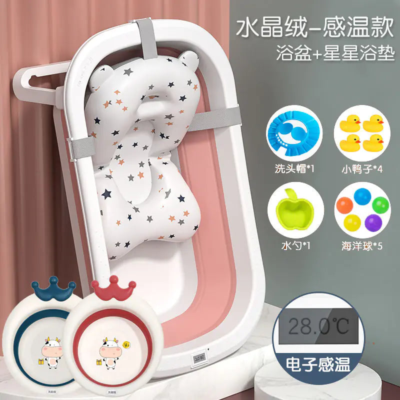 Foldable Baby Bathtub Set for Newborns and Kids
