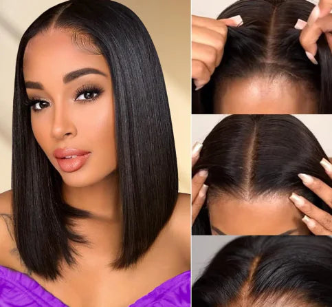 Lace Bob Wig in Natural Black Color