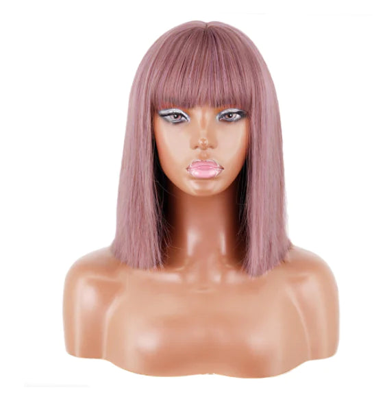 Wig Headgear with Bangs for Shoulders and Clavicle
