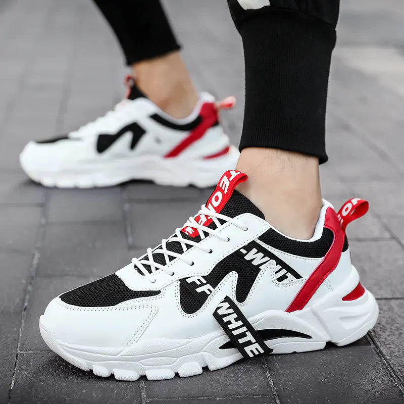 Breathable Mesh Sneakers for Men - Casual White Shoes