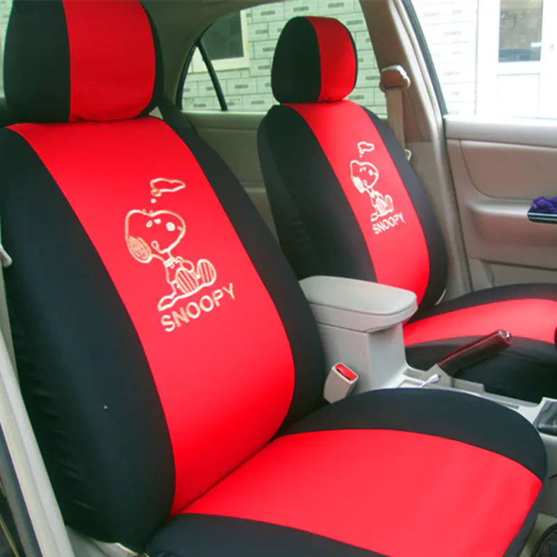 Universal Car Seat Covers - Cute Cartoon Fabric Set