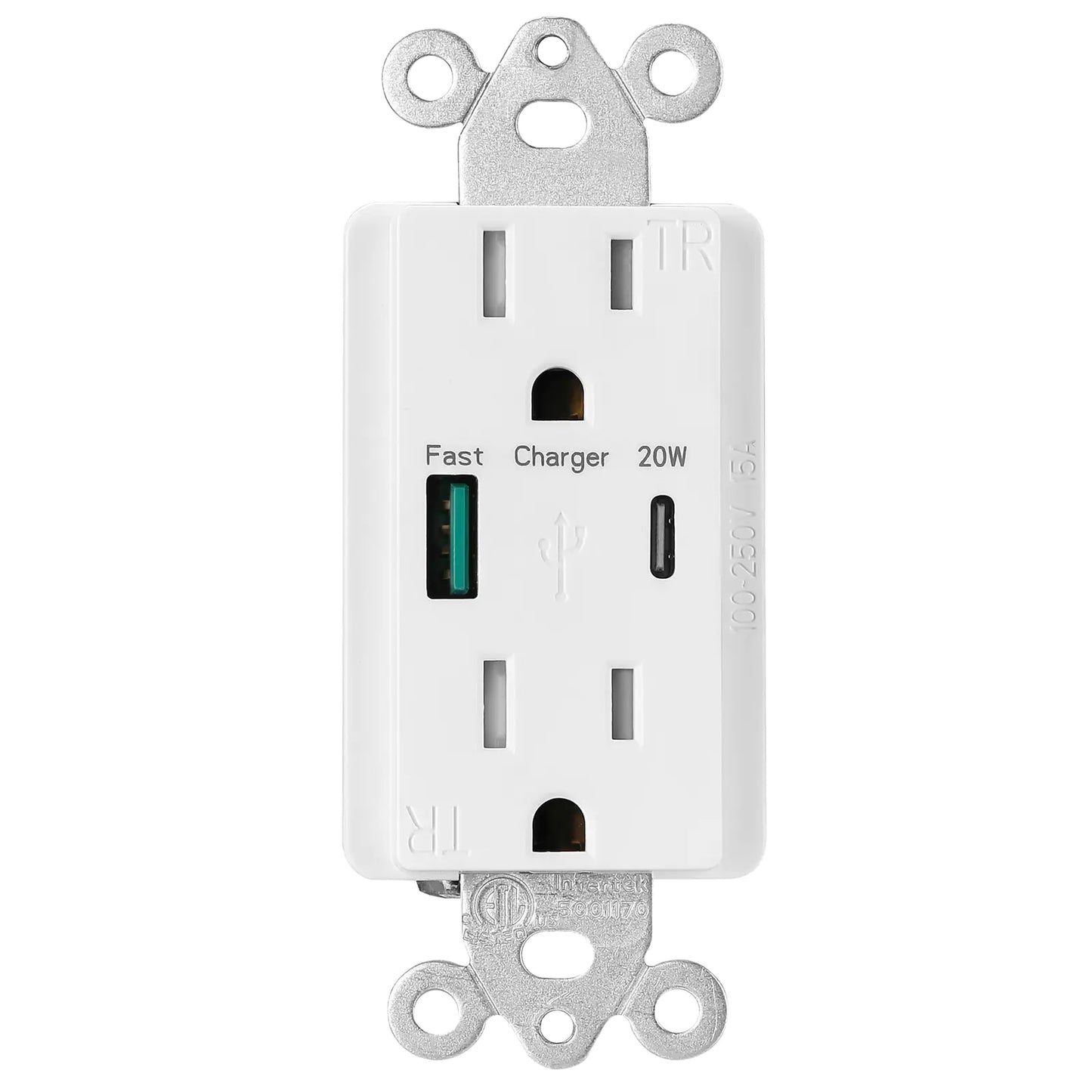 Fast Charging Wall Socket with Smart USB Interface