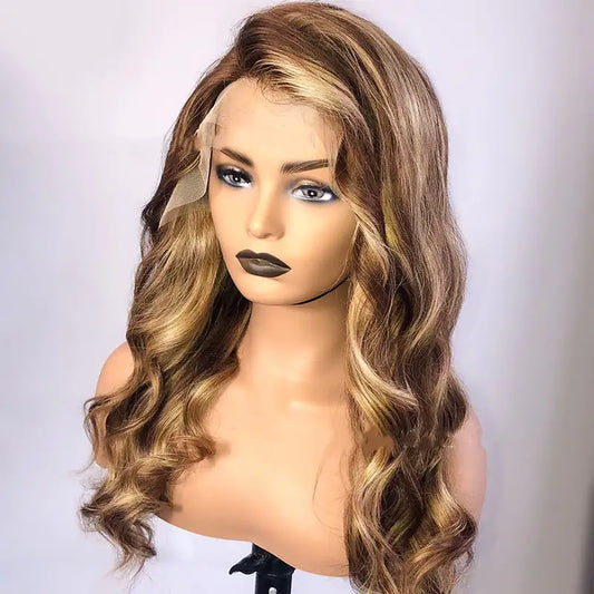 Brazilian Body Wave 13x4 Lace Wig with Half Lace Headgear