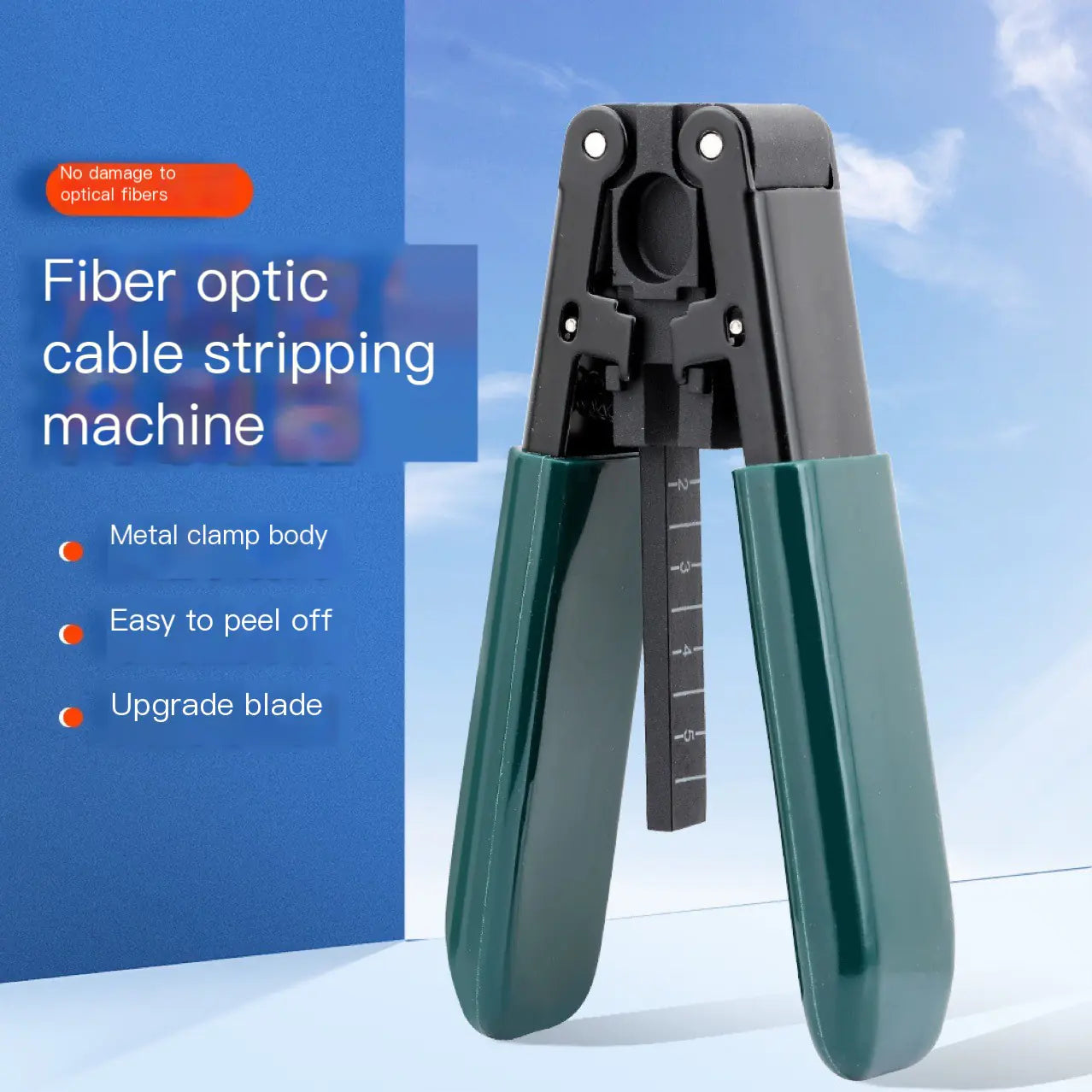 Fiber Optic Stripper Tool with Dual Ports and Metal Design