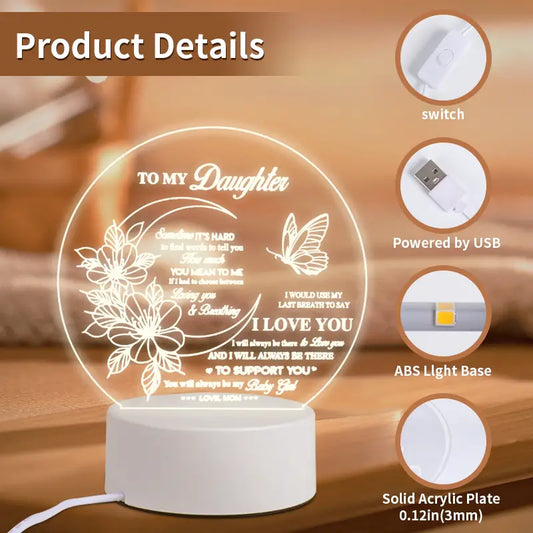 Acrylic Night Light for Daughters - Creative Gift Idea