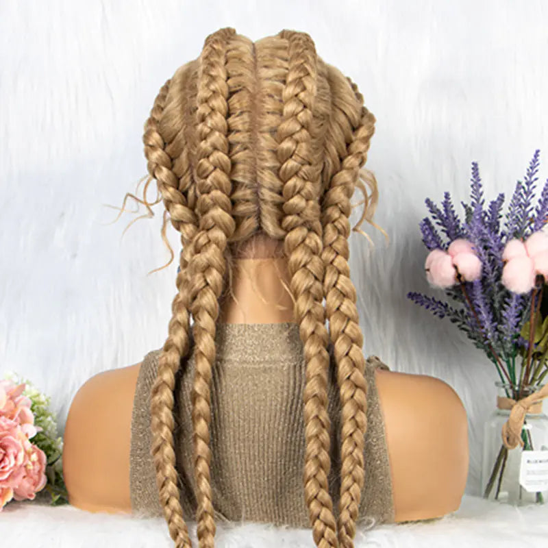 Braided Lace Front Wig with Baby Hair and 4 Braids