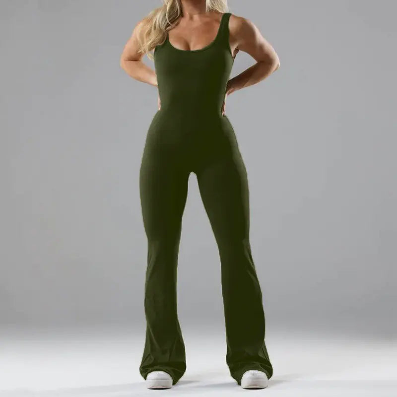 Besiona V-Back Jumpsuit with Built-in Pads (One Piece)