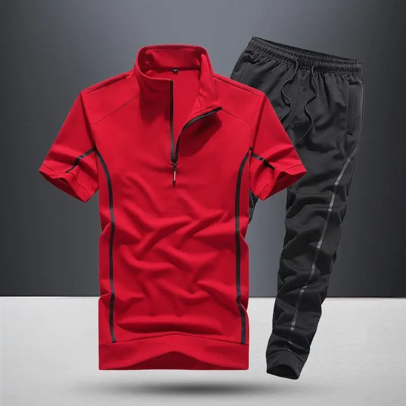 Men's Spring/Summer Casual Running Suit - Short Sleeve
