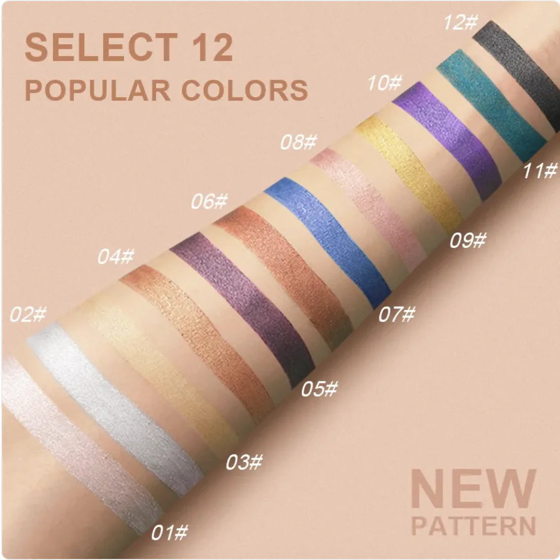 12-Color Shimmer Eyeshadow Stick Kit