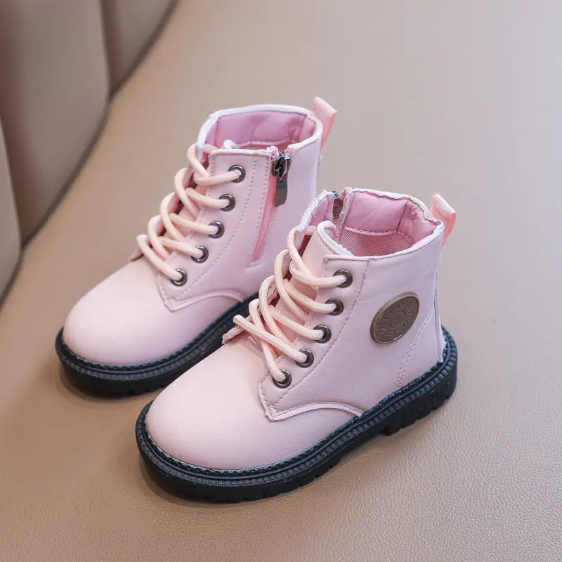 Fashionable Leather Winter Boots for Toddler Girls