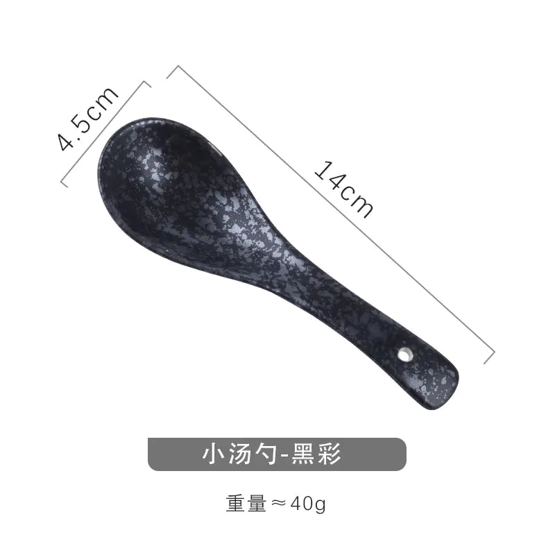 Japanese Ceramic Hand-Painted Spoon for Dining