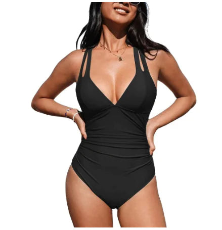 WOLFF Women's One-Piece Swimsuit with Cross Straps