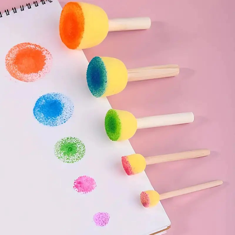 Children's Round Sponge Painting Brushes for Doodle Art