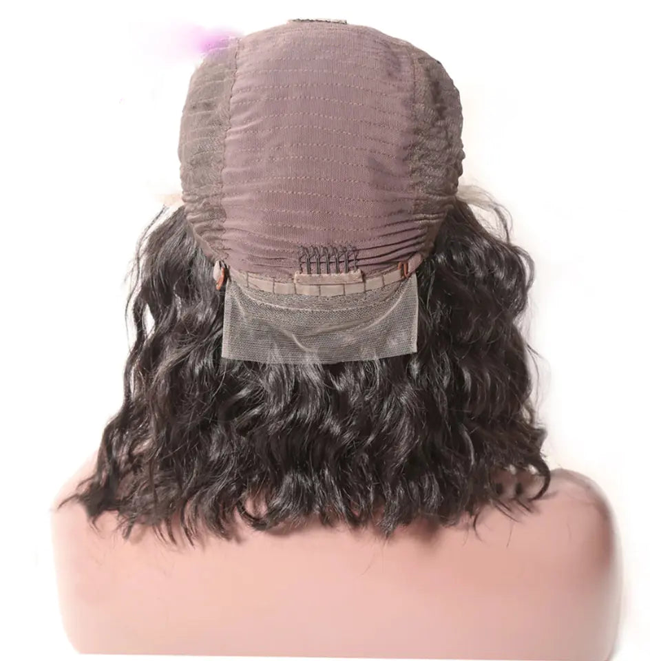 Peruvian Short Curly Lace Human Hair Wig