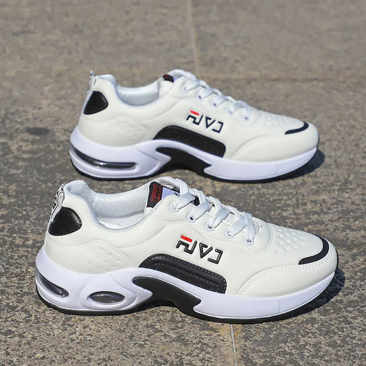 New Men's Leather Cushion Casual Running Sneakers