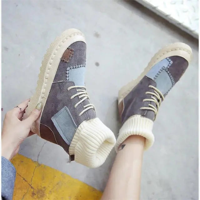 Colorful High-Top Canvas Sneakers for Women - Casual Style