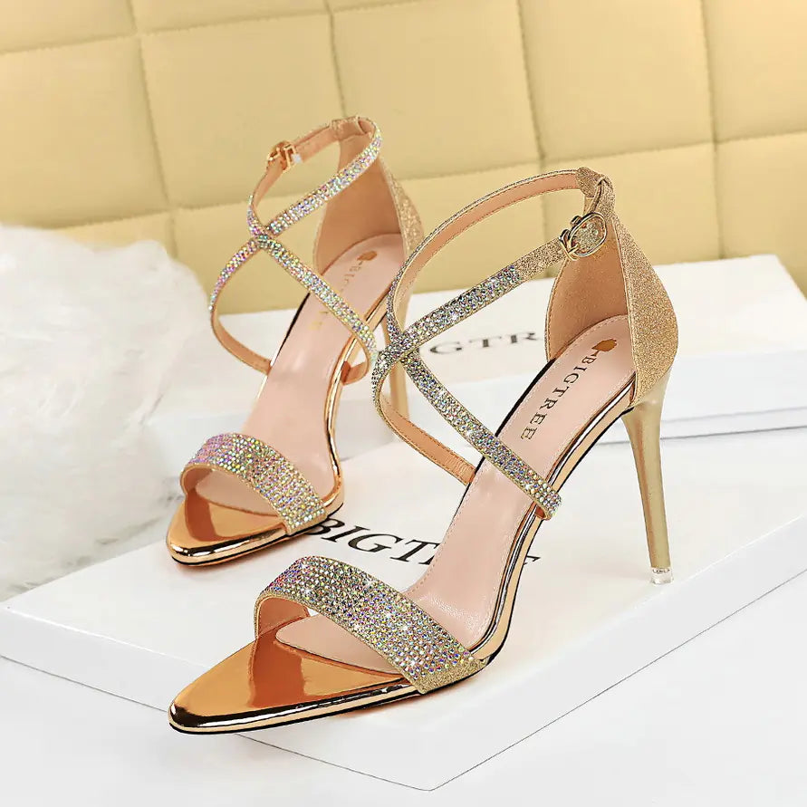 Rhinestone-Embellished Sandals