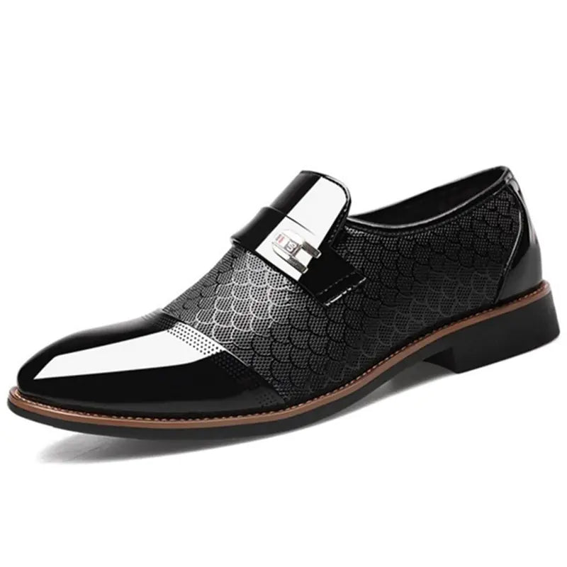 Men's Leather Classic Stylish Non-Slip Black Shoes