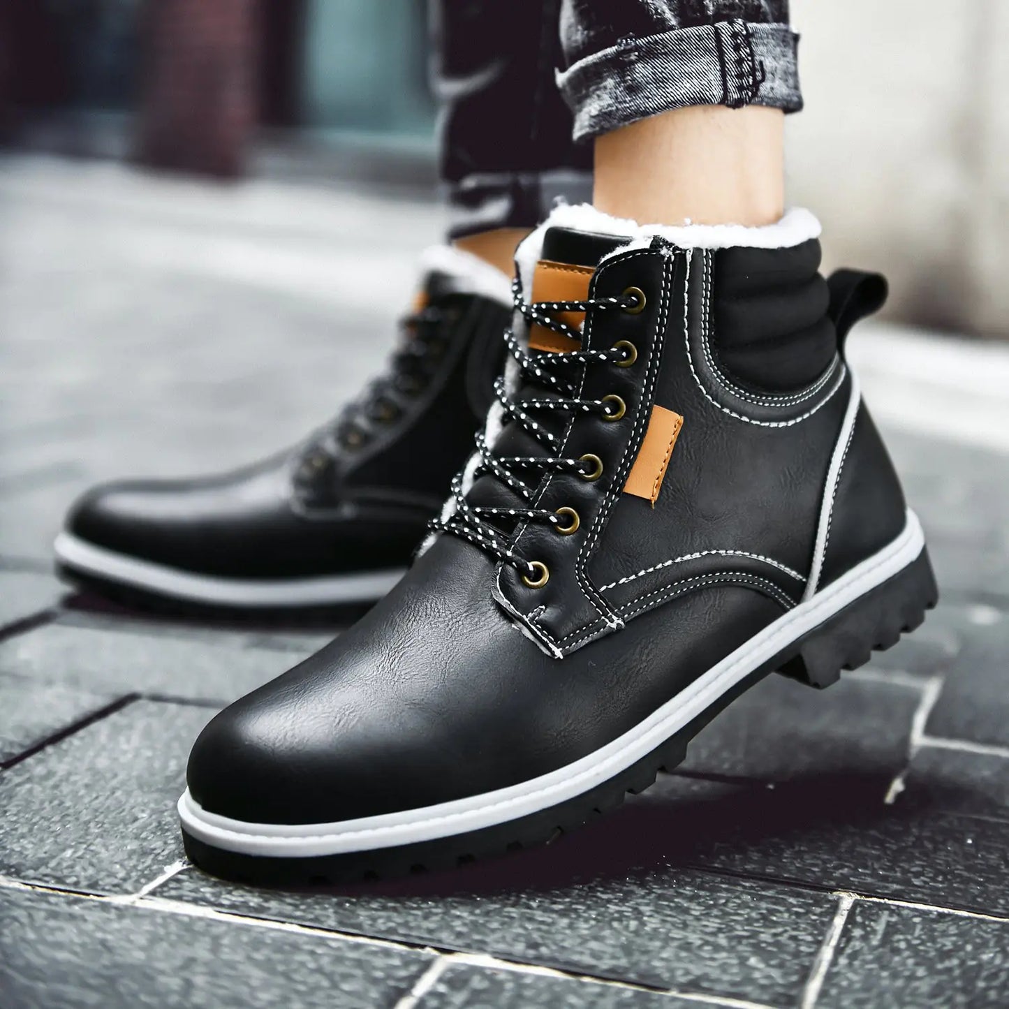 Men's Plus Velvet Thick Winter Martin Boots - Korean Style