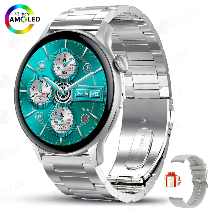 HK85 Smartwatch with AMOLED 1.43" Screen and Bluetooth