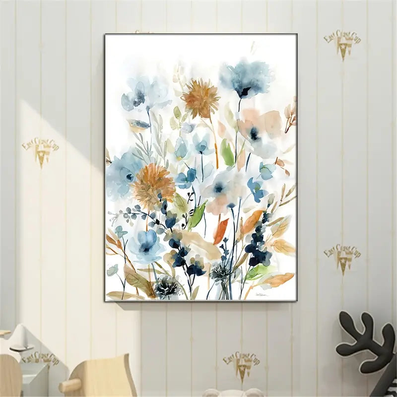 HD Watercolor Floral Botanical Canvas Wall Art Prints
