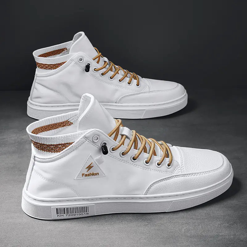 Men's High-Top Canvas Sneakers - Breathable Casual Shoes