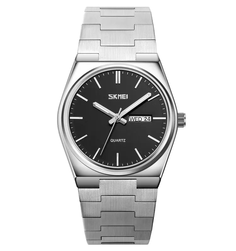 Stylish Men's Steel Band Quartz Watch with Calendar