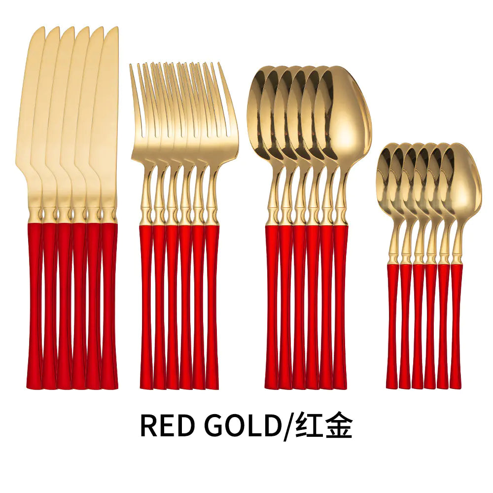 Titanium Coated Stainless Steel Cutlery Set for Dining