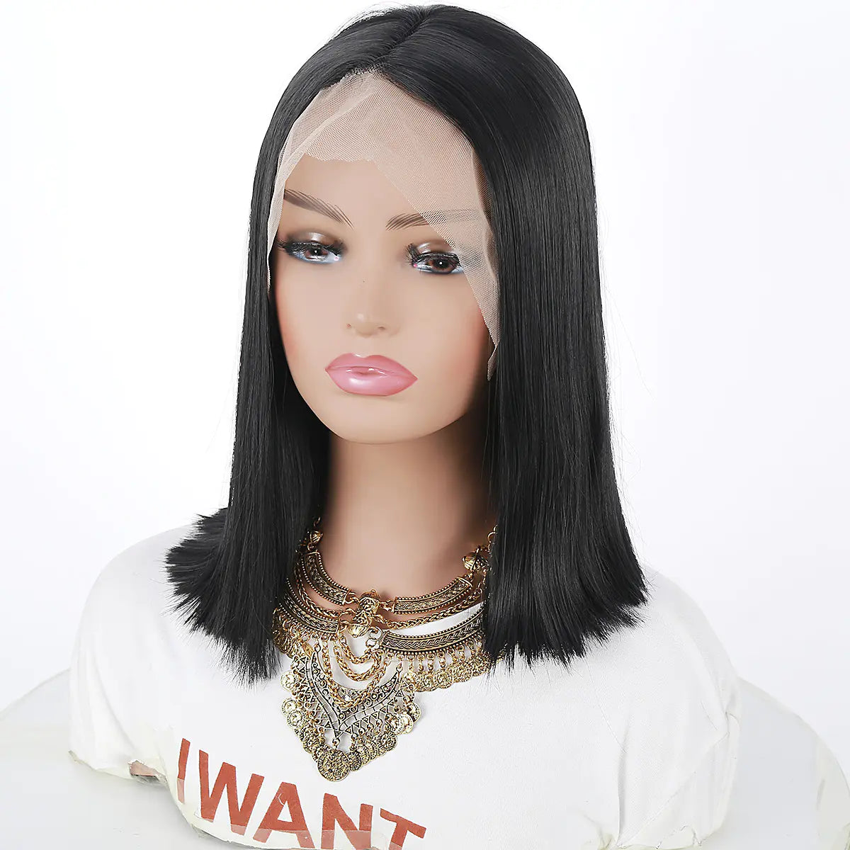 Women's Fashion Medium Parting Short Hair Wig