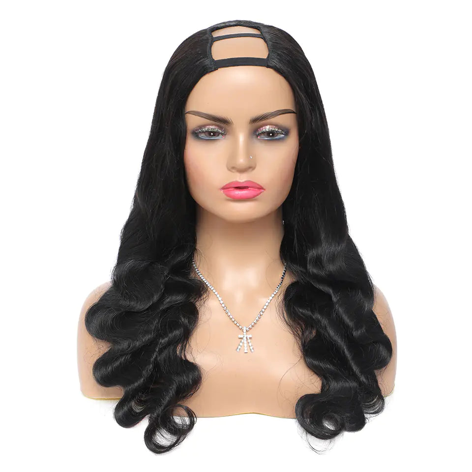 Creative Big Wave Mid-Seam Human Hair Wigs