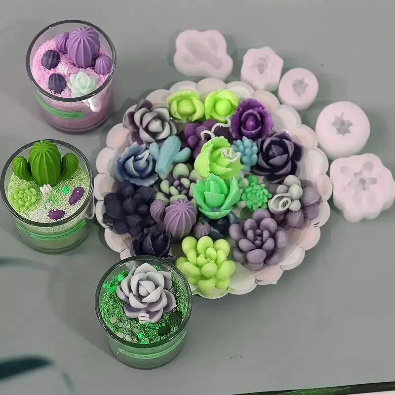 3D Succulent Silicone Mold for Candles and Soaps