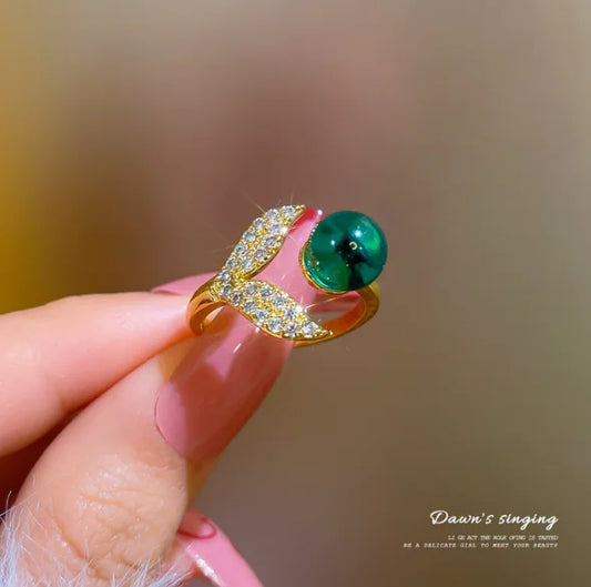 Creative Fashion Ocean Beads Mermaid Tail Ring