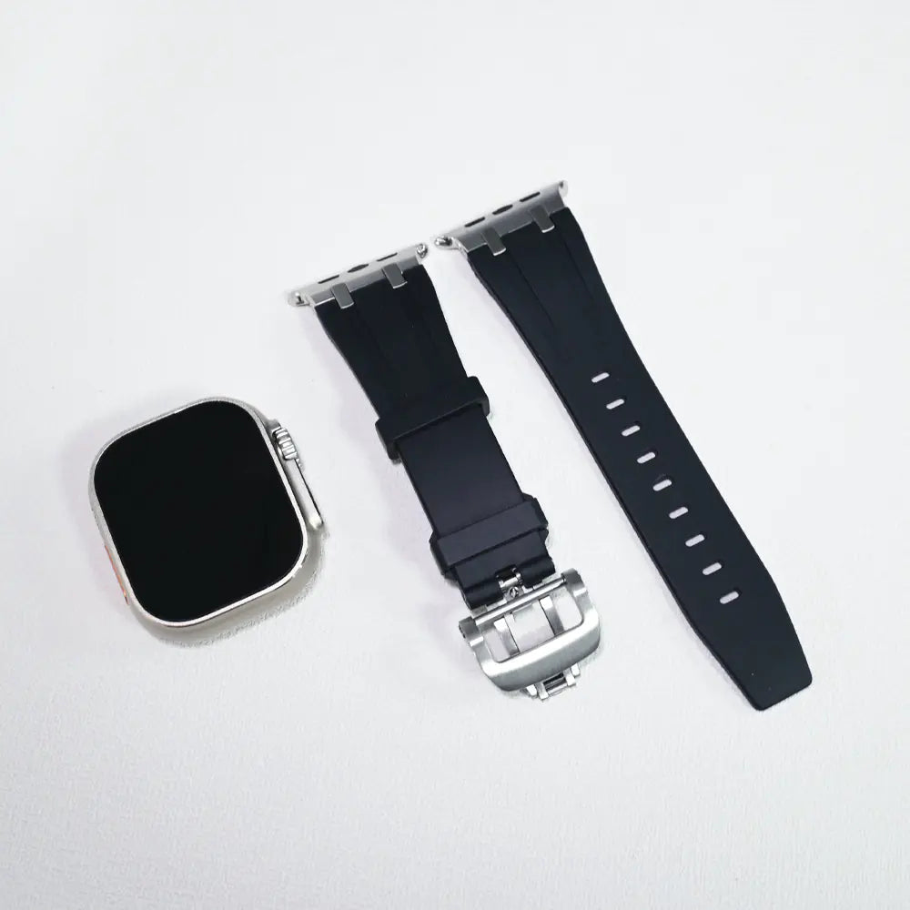 Liquid Silicone Strap with Butterfly Buckle for Apple Watch