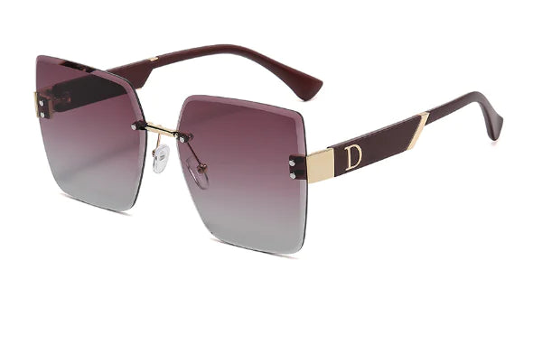 Fashionable Frameless Sunglasses for Women - Oversized