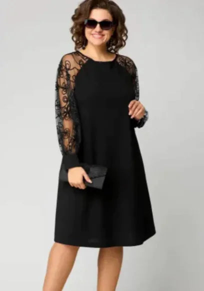 European American Patchwork Lace Dress (One Piece)