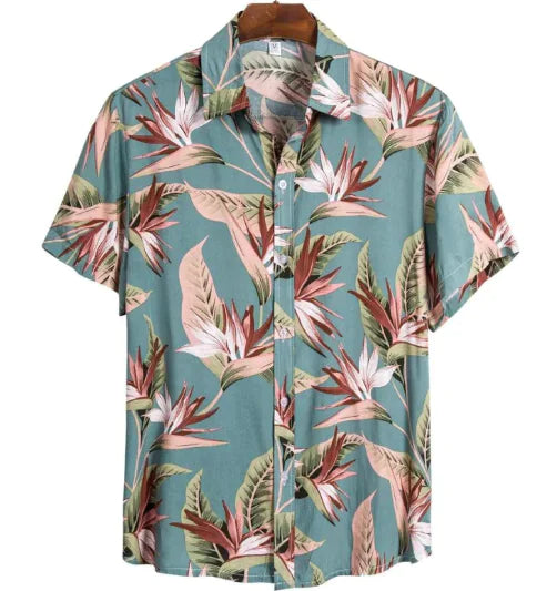 Men's Casual Short Sleeve Floral Shirt - Summer Edition