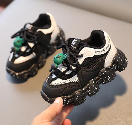 Crazy Galaxy Kids' Sneakers with Teddy Bear Design (One Pair)