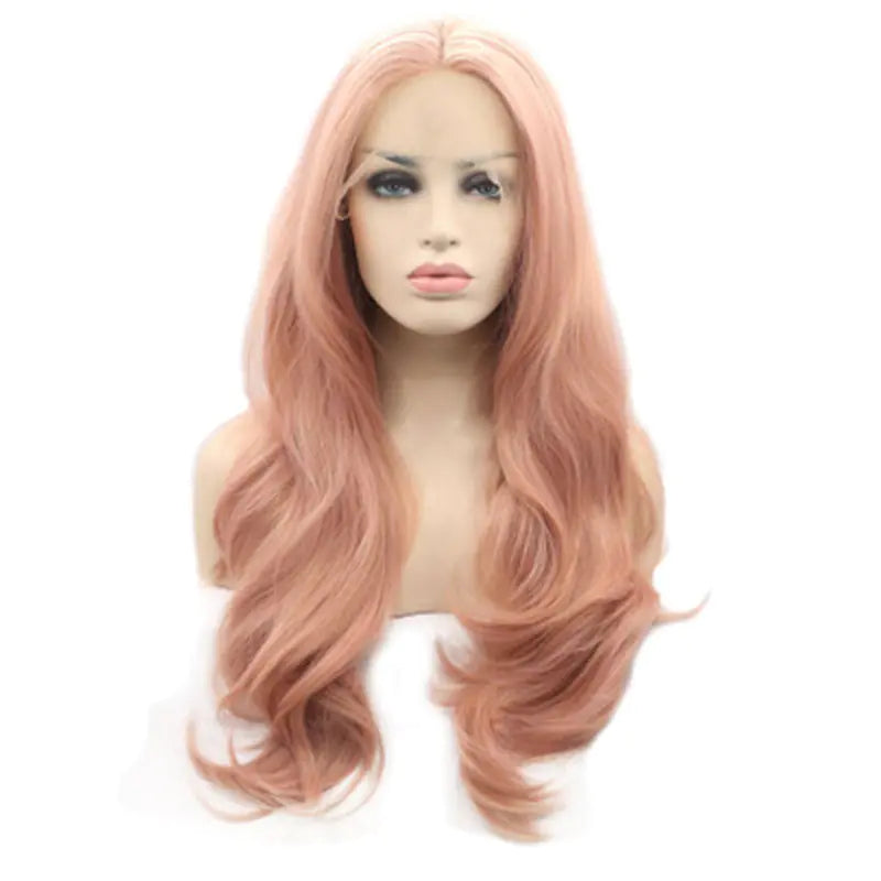 Pink Big Wave High-Temperature Silk Lace Front Wig