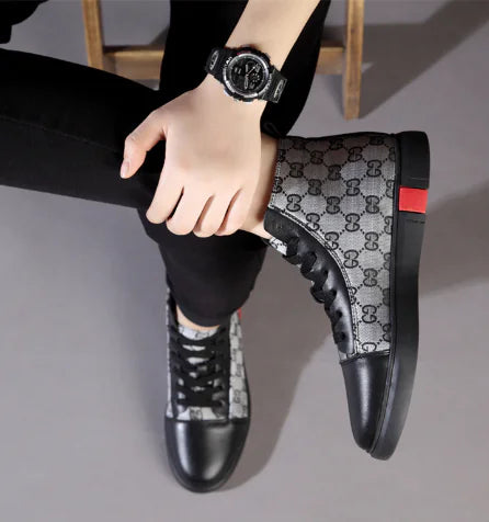 2023 Winter Men's High-Top Fashion Sneakers with Warm Lining