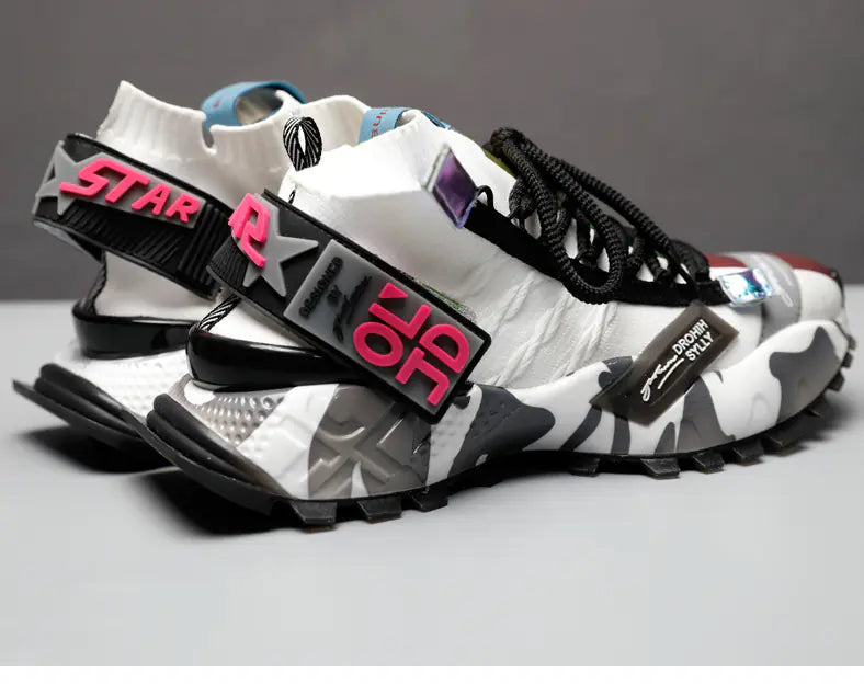 Trendy Spring Breathable Sports Shoes with Colorful Socks