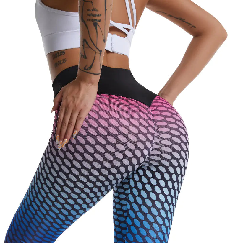 High Waist Tie Dye Push Up Leggings for Women
