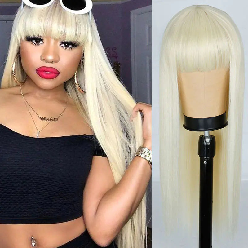 Long Orange Synthetic Wig for Women - Straight Style