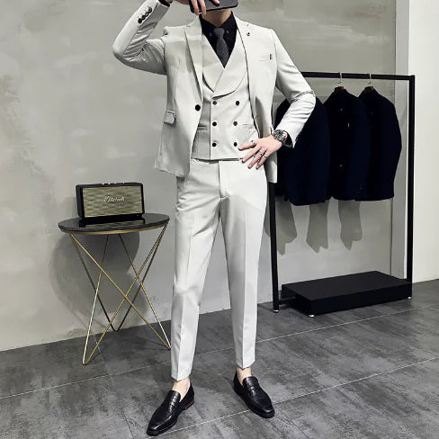 Men's Elegant Business Suit Set - Black / L (One Set)