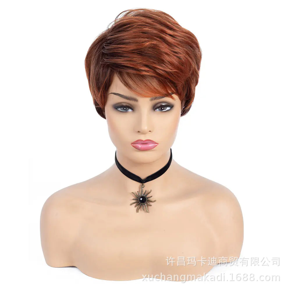 Brown Red Wavy Short Wig for Women - Stylish Look