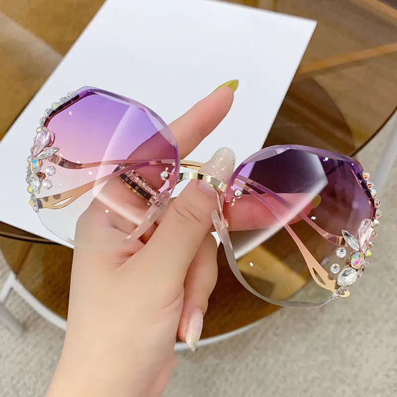 2023 Women's Rimless Diamond-Studded Sunglasses