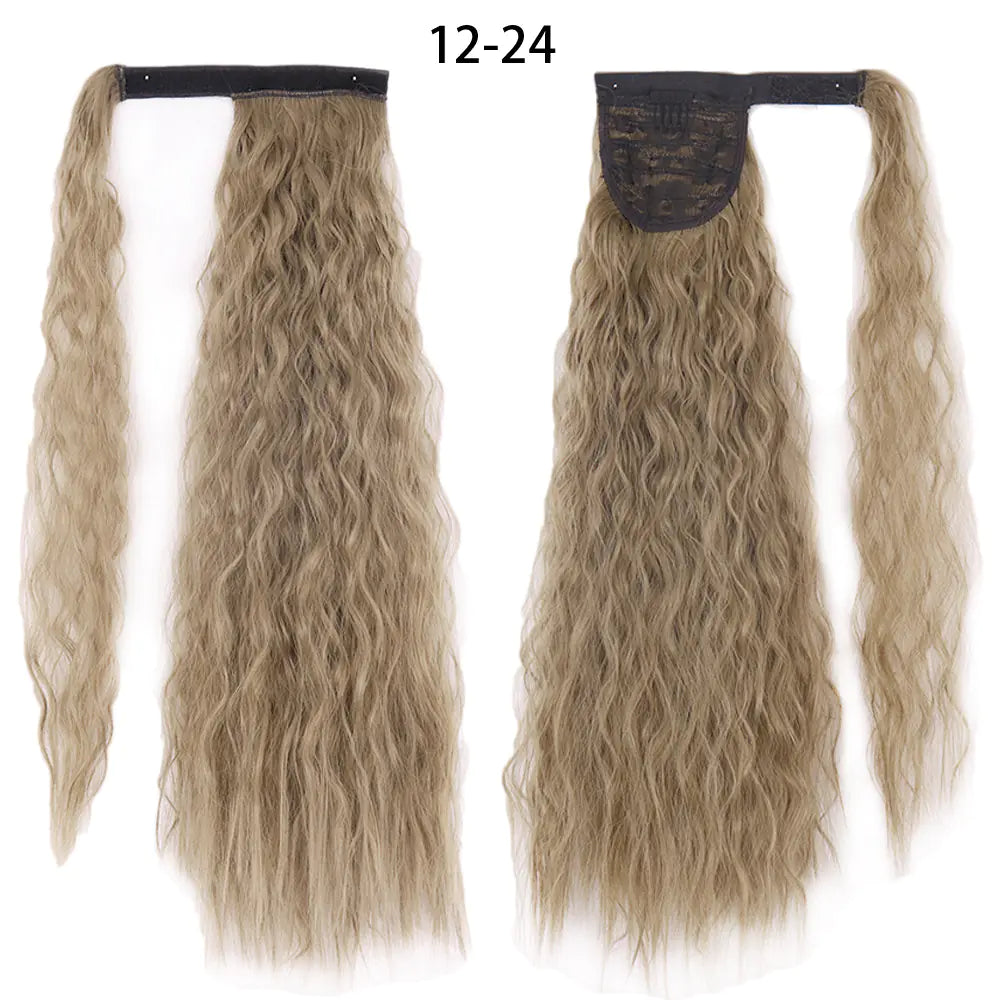 Water Wave Ponytail Wig with Velcro Band (High Temp Fiber)