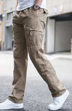 Relaxed Casual Cargo Pants with Multiple Pockets (One Piece)